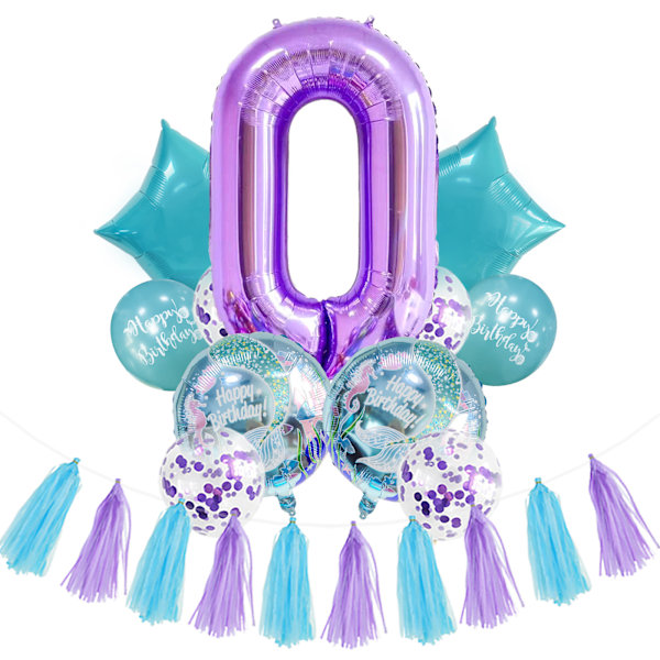 Printed paljetter Numbers Latex Aluminium Fringe Combo Ballong Set