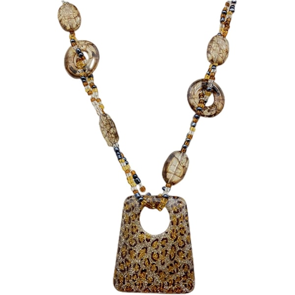Akryl Geometrisk Hänge Halsband Långt Statement Pärlhalsband Leopard