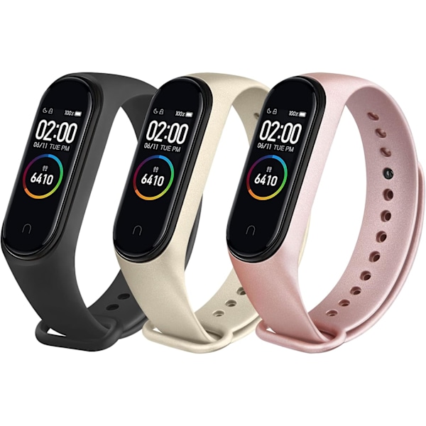 Färgglada ersättningsremmar för Xiaomi Mi Smart Band 4 / Mi Band 3 (3-pack)