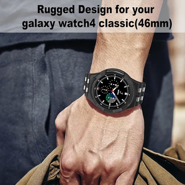 Etui kompatibel med Galaxy Watch 4 Classic 46mm (2021), ikke for Galaxy Watch 46mm i 2018-versjon Svart 46mm Svart 46mm