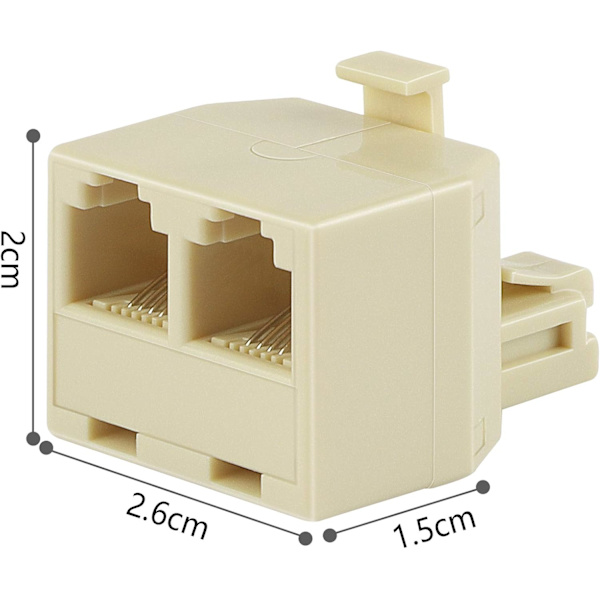 Rj11 Duplex vægudtag Adapter Dual Phone Line Splitter Wall