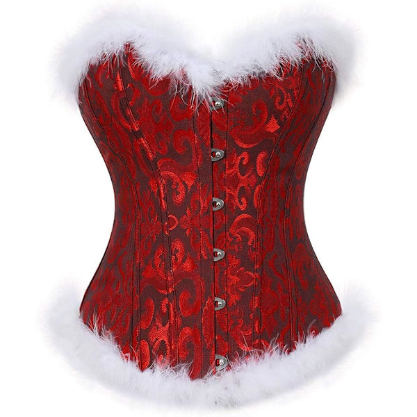 Julkorsett Tomteunderkläder för kvinnor Tomtekostym Sexig Bustier Korsett Topp