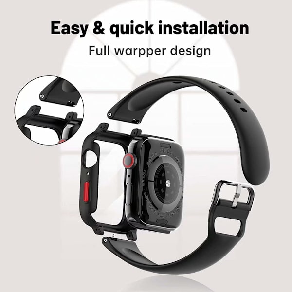 Kompatibel med Apple Watch 44 mm band med inbyggt härdat glas