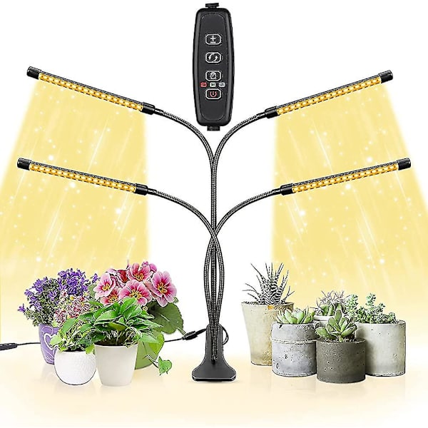 Växtlampa, 4 huvuden Timing 80 Led 9 dimbara nivåer Växtlampor för inomhusbruk