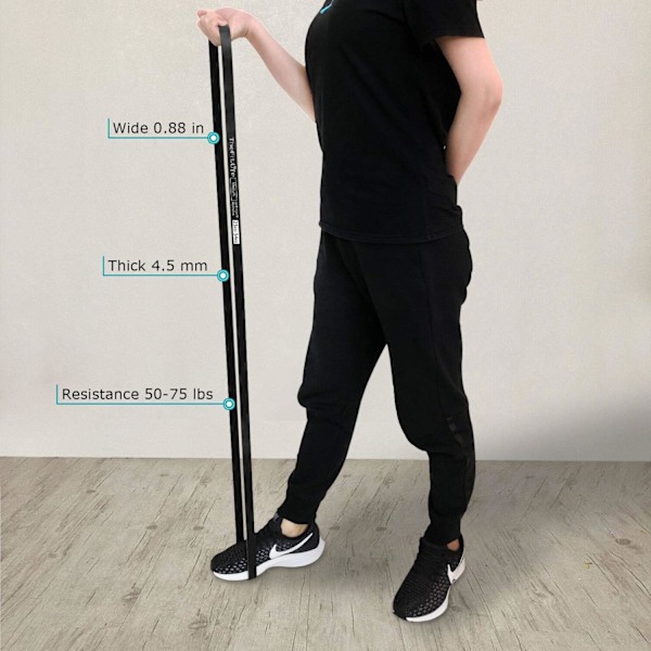 Motståndsdragstång - Dragstångshjälp för träning, långa träningsband för kroppssträckning, styrketräning, fitnessträning, med svart