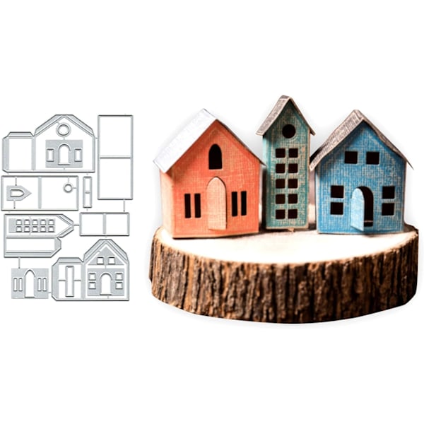 3D håndlagde hus metallutstansninger - DIY Scrapbooking-dekor