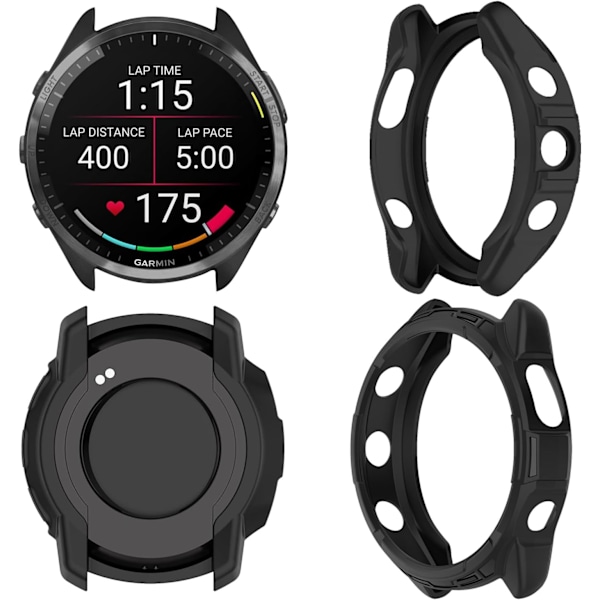 Kompatibel med Garmin Forerunner 965 Skärmskydd Fodral, Mjuk TPU Anti-Repskyddande Skyddsfodral Täckning Skyddande Skal Smartwatch Tillbehör