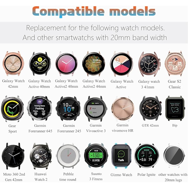 6 remme til Galaxy Watch Active 2 Band 40mm 44mm