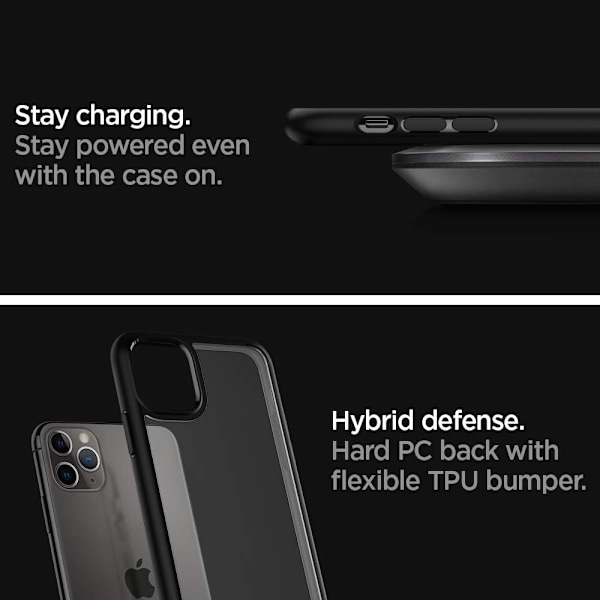 Ultra Hybrid Designet til iPhone 11 Pro Cover (2019) - Mat Sort Mat Sort