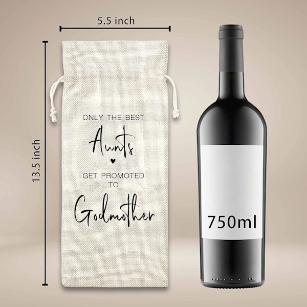 Presentförslag till gudmor - Linnepåse för vin