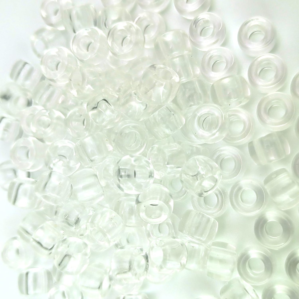 6 x 9 mm ponnypärlor Transparenta flerfärgade blandning av plastakryl Bulk Craft ponnypärlor (klar)