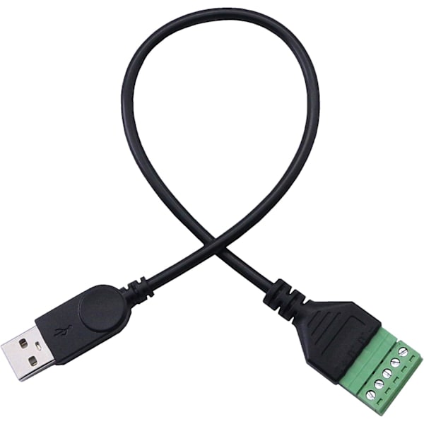 1 ft USB type A 2.0 han til 5-polet skrueterminal hun