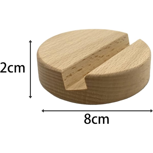 Telefonholder i bøketre, rund form, enkel spor, 2 x 8 x 8 cm tretelefonholder