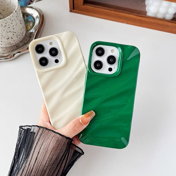 for iPhone 14 Pro Deksel, Vannbølgemønster Krøllete Bølgeform Myk Kompatibel med iPhone Deksel (iPhone 14 Pro, Vinrød) Vinrød