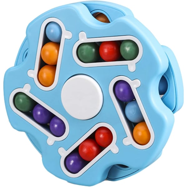 Roterende Rubiks Cube - Dobbelt Flip Puslespil - Stresslindrende Gave (Blå)