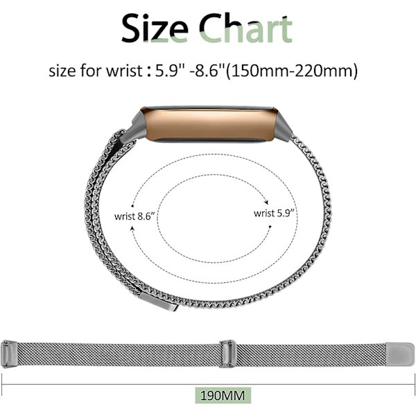 Justerbar rem til Fitbit Luxe/luxe Special Edition Fitness Tracker til kvinder og mænd i rustfrit stål mesh-løkke Space Gray