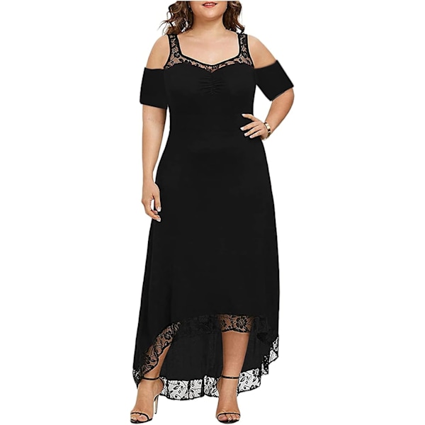 Plus Size Off Shoulder Partyklänningar för Kvinnor Sommar Casual Lös Blommigt Tryck