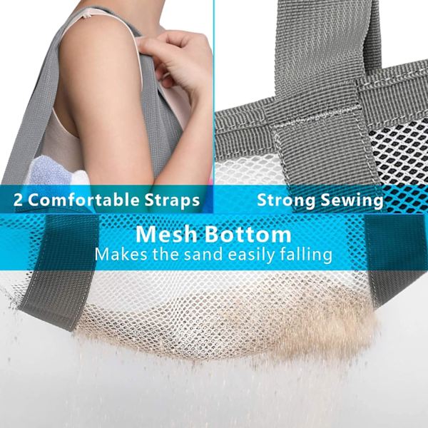 Strandtaske, F-farvet netstrandtaske Oversized strandtote 9 lommer