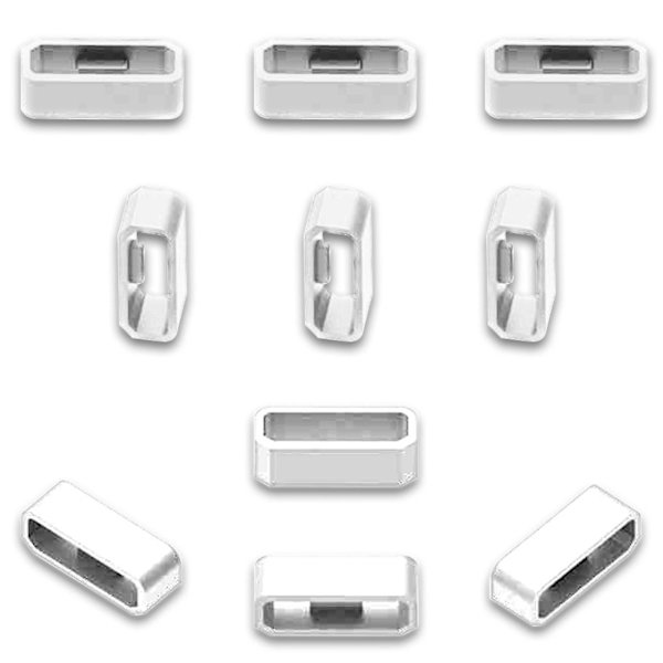 10 st klockarmband ring 18/20/22/26mm mjuk silikon ersättnings klockarmband spänne loop hållare hållare för Garmin Fenix 6x 6s Black A