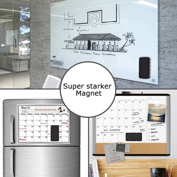 Torra radergummin (3-pack), magnetisk whiteboard-radergummi för torra