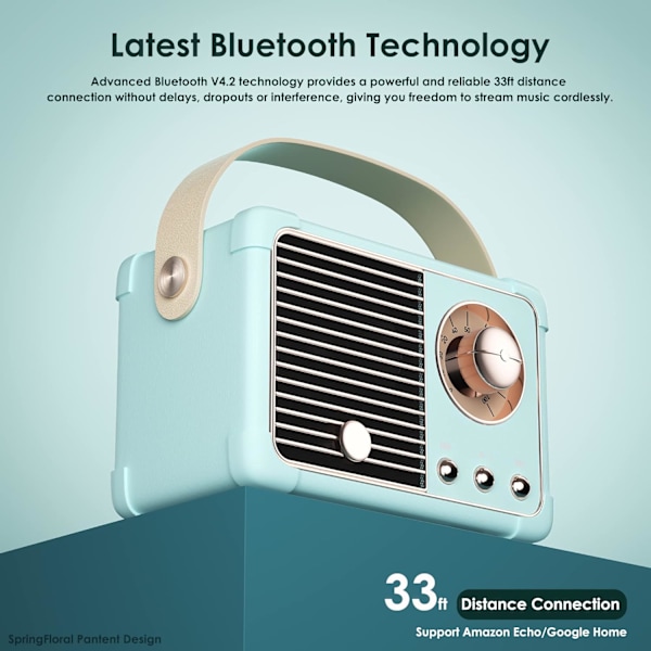Retro Bluetooth-högtalare. Trådlös vintage liten högtalare