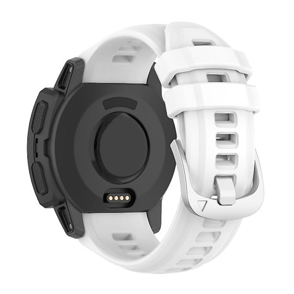 Til Garmin Instinct 2s Silikone Rustfrit Stål Spænde Urrem FGU White