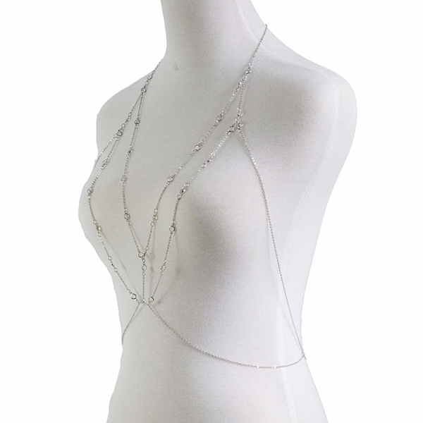 Lager Crystal Body Chain Rhinestone BH Beach Bikinikedjor