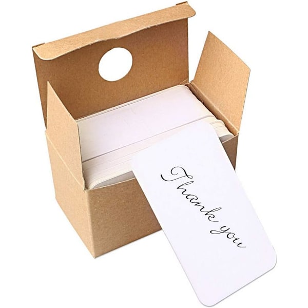 100 st vita blanka kort i kraftpapper - DIY presentkort