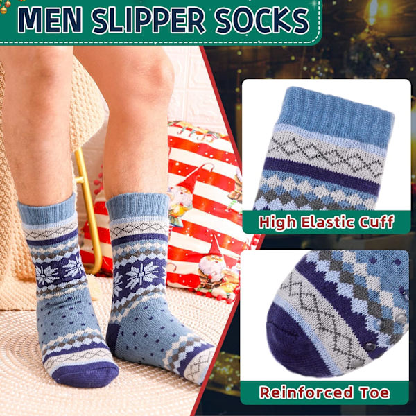 Mænds Fuzzy Fluffy Slipper Sokker - Varm Vinter Termisk Hyggelig Hytte