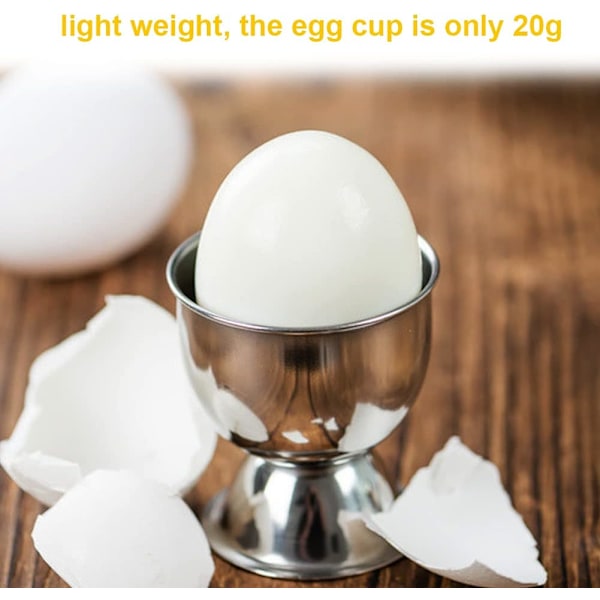 Sett i rustfritt stål - 2 stk for myk-kokte egg