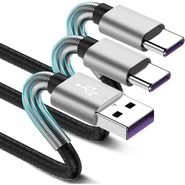 USB Type C-kabel 10Ft, [2-pack] USB A 2.0 till Usb-C Snabb