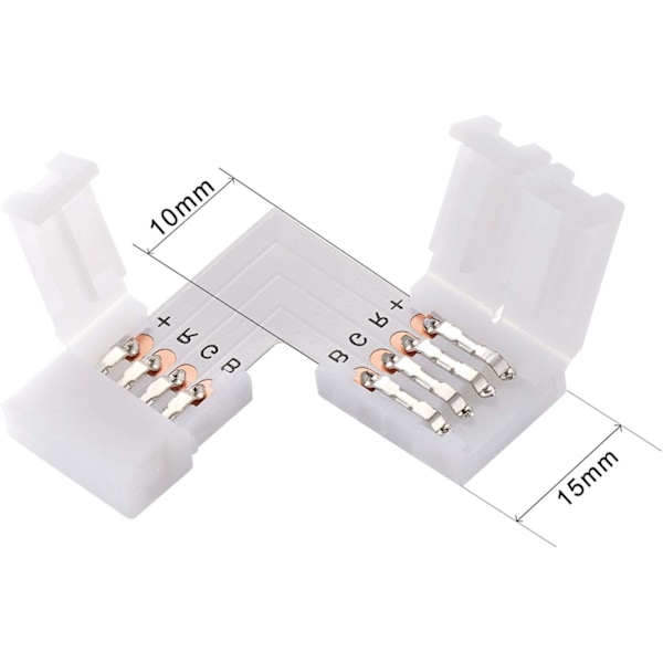 4-pinners RGB LED-lysstripekoblinger - Ideell for flerfargede LED-striper (20 stk.)