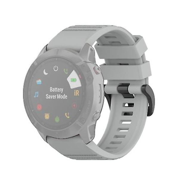 Til Garmin Fenix ​​6x 26mm Quick Release Official Texture Armbåndsurrem med plastikknap DJB Grey
