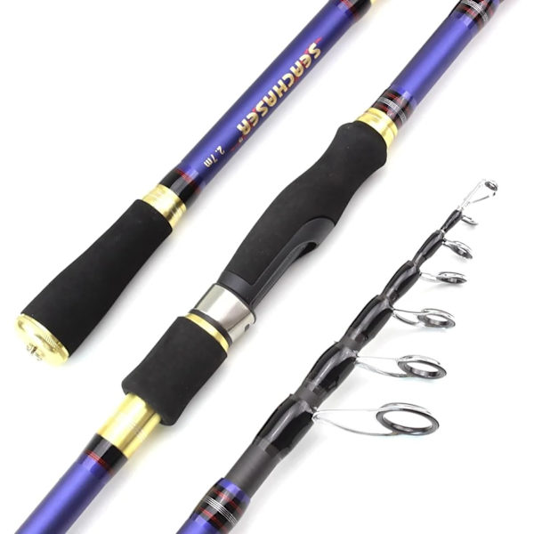 1 st modell YG030 Snabb 1,8 m 2,1 m 2,4 m 2,7 m Kolfiber Spinn Gjutning M Power Teleskopisk Fiske Spö Bete Spö 7-28g 12-25lb Resa Öring Spö En En