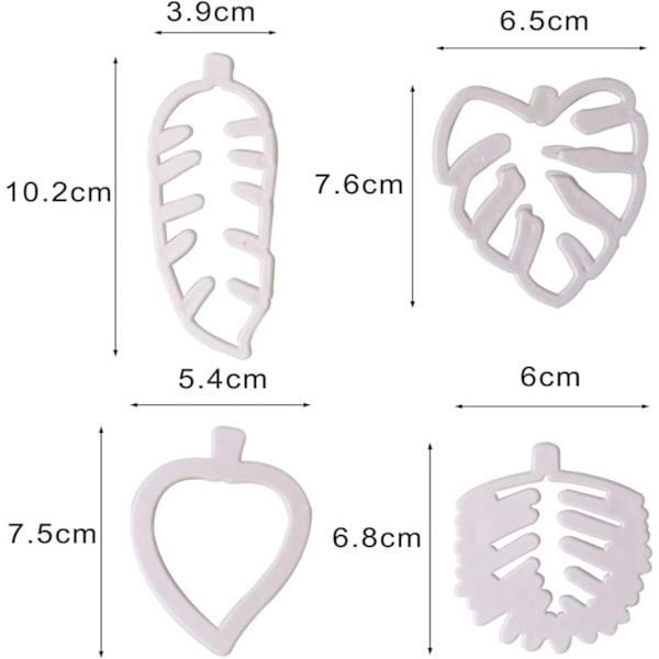 Tropiske blader kakeformsett - Fondant kakedekorering