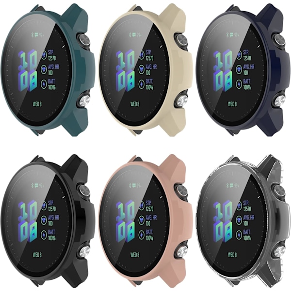 Skal Kompatibelt för Garmin Forerunner 955 Armband Skärmskydd Stötfångare Heltäckande PC Ram Skyddsfodral för Forerunner 955 Smartwatch (6 Färger)
