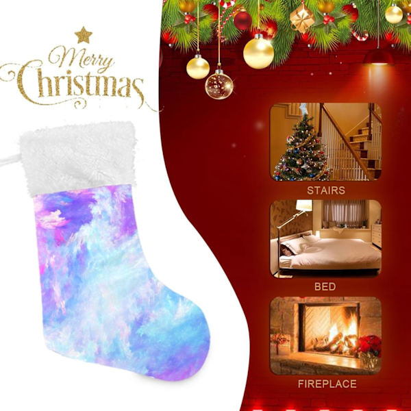 Julklapp, Personliga Julklappsstrumpor 2-pack Färgglada Färger 45,7 cm Julstrumpor Hängande Ornament Eldstad för Träddekoration