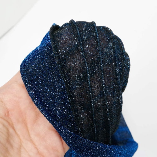 Plissert glitterturban for kvinner Stretchy lue