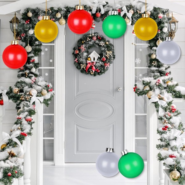 Utendørs juledekorasjoner, store oppblåsbare julekuler, oppblåsbare ornamentkuler oppblåsbare utendørs hagedekorasjoner for juletreet