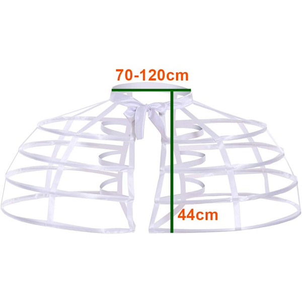 Wmen's Duble Victrian Pannier Bustle Cage Underskirt Hvid ne Størrelse Hvid En Størrelse