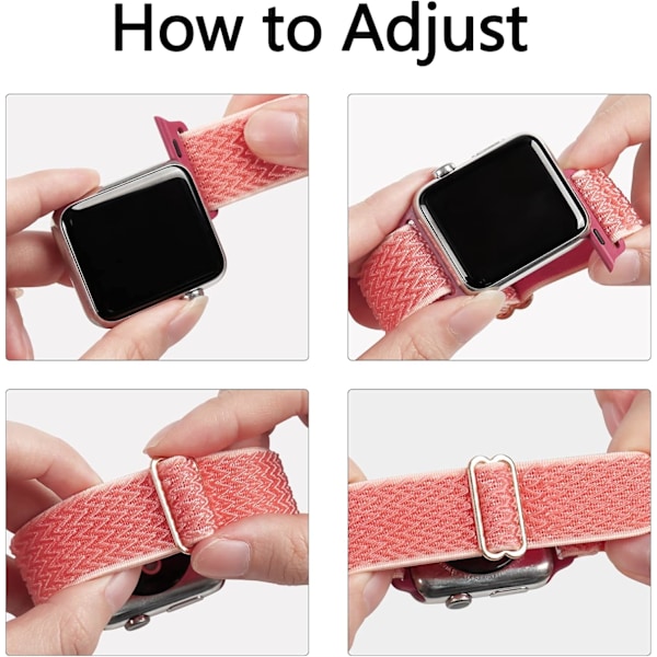 Strækbart nylon kompatibelt med Apple Watch-rem 38 mm