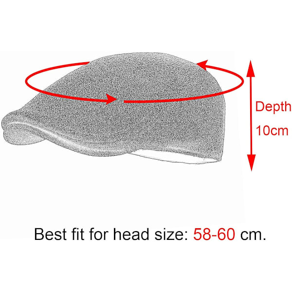 Herr Bomull Newsboy Cap - Mjuk Passform Cabbie Hat
