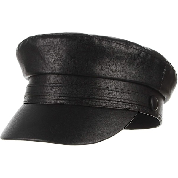 Kvinnors Fashion Newsboy Cap PU Läder Sailor Fiddler Bakerboy Flat Gatsby Visor