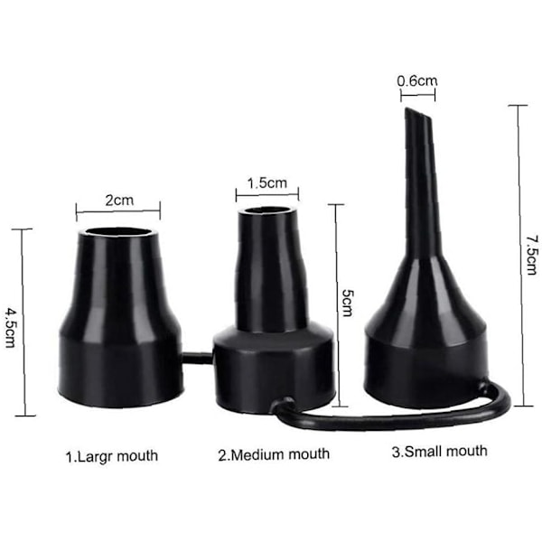 3-pack uppblåsbart set - Ersättningsmunstycken