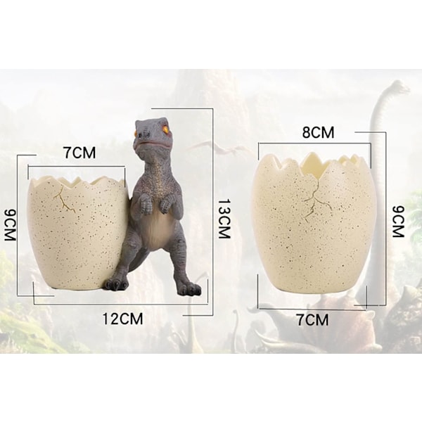 Dinosaurus æg og holder til skrivebord, Velocirptor Tyrnnosurus Rex blyanter opbevaringsboks skrivebordsarrangør, søde kontorartikler ideel gave (æg) æg æg