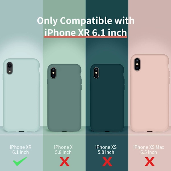 Designat för iPhone XR Skal, Silikon Ultra Slim Stötsäkert Telefonskal med [Mjukt Anti-Rep Mikrofiberfoder], 6.1 tum, Svart Svart