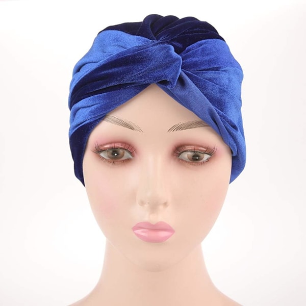 Dam Stretch Velvet Twist Pleasted Hair Wrap Turban Hat