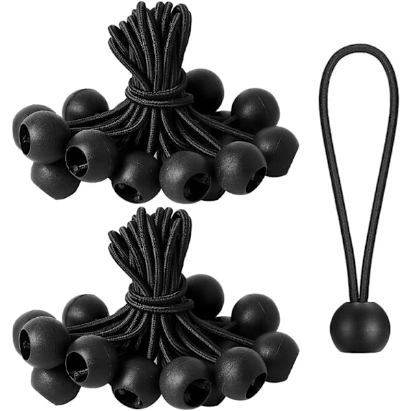 Pakke med 20 gummiløkker Ekspanderstropper Bungees for banner, telt, etc.