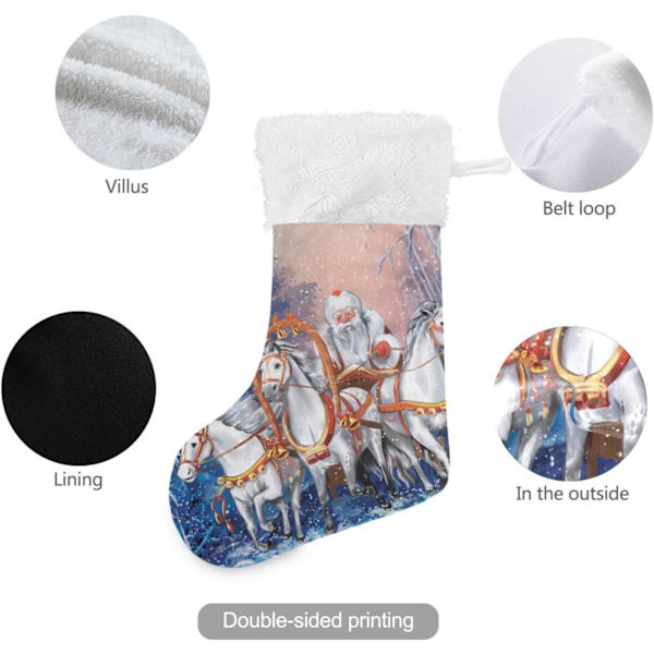 Julklapp, Personliga Julklappsstrumpor 2-pack Vinter Julskog 45,7 cm Julstrumpor Hängande Ornament Kamin för Träddekoration