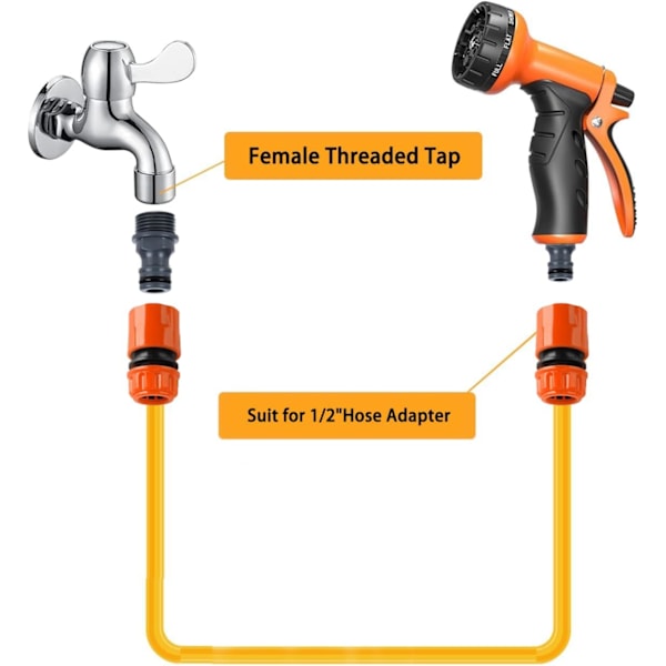 Hageslangekranadapter - ABS gjengeadapter